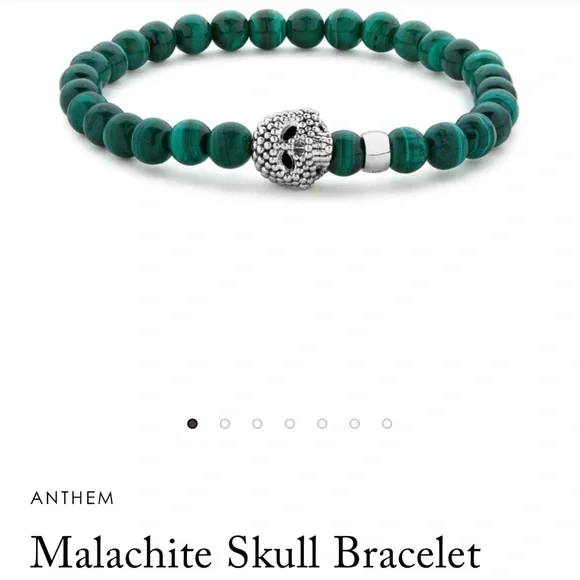 LAGOS Green Malachite Skull Bracelet - Picture 1 of 7